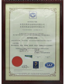 ISO9001:2008認(rèn)證證書(shū)